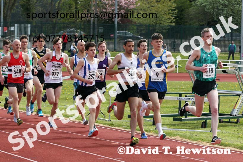 1500 metres, 2021 NECAA Middlesbrough Open Meting, Sunday, May 9th. Photo: David T. Hewitson/Sports for All Pics